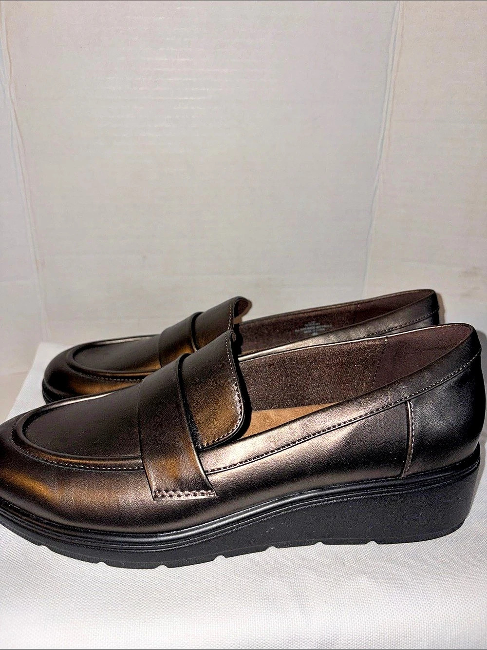Easy Spirit Tahlia Slip-On Wedge Loafers copper Brown US 9.5M